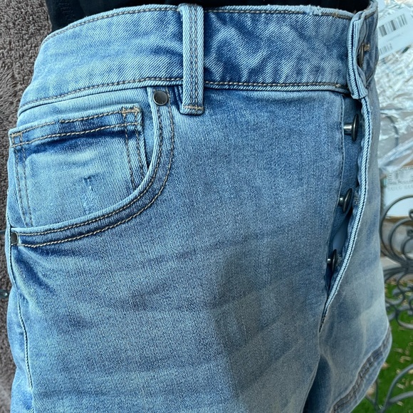 NEW prAna Gram Denim Organic Cotton Jean Short Button Fly Vintage Style Sz 14 32 - Picture 5 of 16